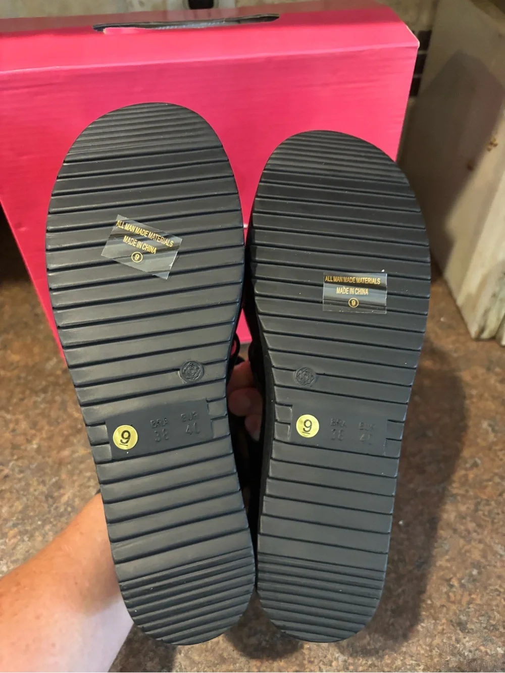 Nature Breeze Black Platform Fisherman Sandals with White Buckle